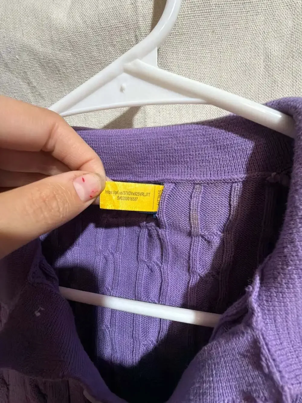 Polo Ralph Lauren Purple Cable-Knit Short Sleeve Polo Shirt